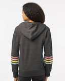 MV Sport Women's Striped Sleeves Full-Zip Hooded Sweatshirt W22732