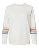 MV Sport Women's Striped Sleeves Crewneck Sweatshirt W23152
